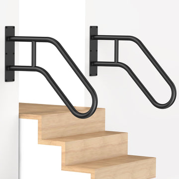 Handrails for Outdoor Steps, 22.8" Stair Railing Indoor1-3 Step, U-Shaped Safety Handrails for Kids, Elderly