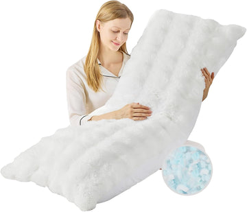 Faux Fur Fluffy Body Pillow for Adults, Soft Support | Firm Body Pillow, Adjustable Support for Side Sleeping