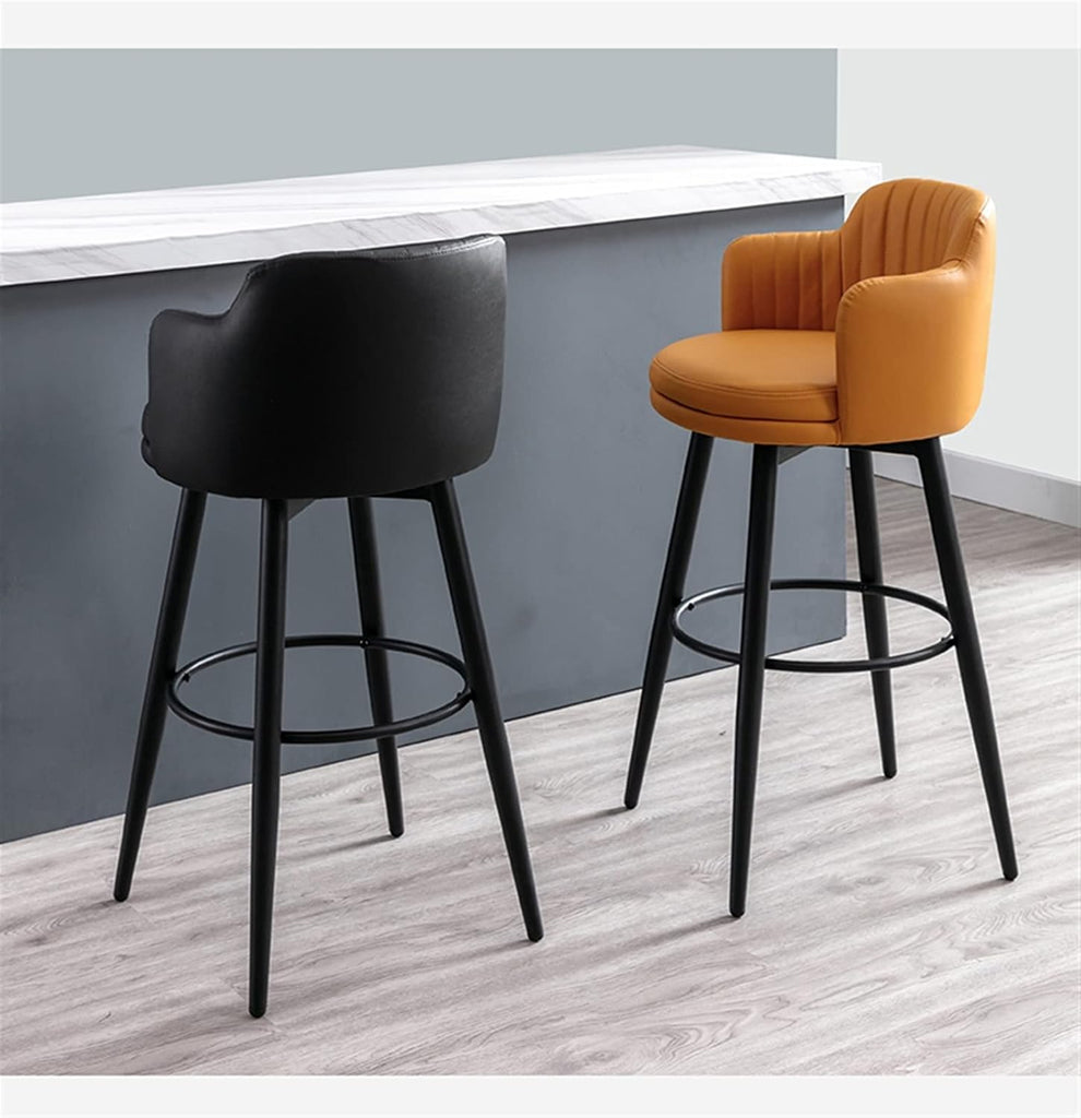26 Inches High Barstools Swivel Bar Stools Set of 3 with Low Back Kitchen Island Bar Chair, Counter Height with Arms