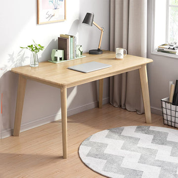 Simple Wooden Writing Desk - 39" W PC Laptop Computer Table, Oak