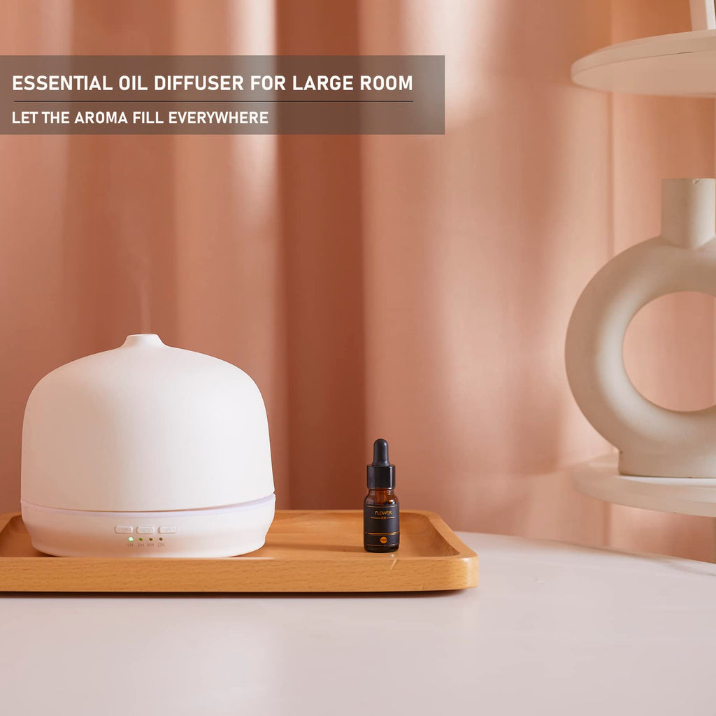 Ceramic Essential Oil Diffusers Large Room, Aromatherapy Scent Air Diffuser Ultrasonic Aroma Defusers 500ml with