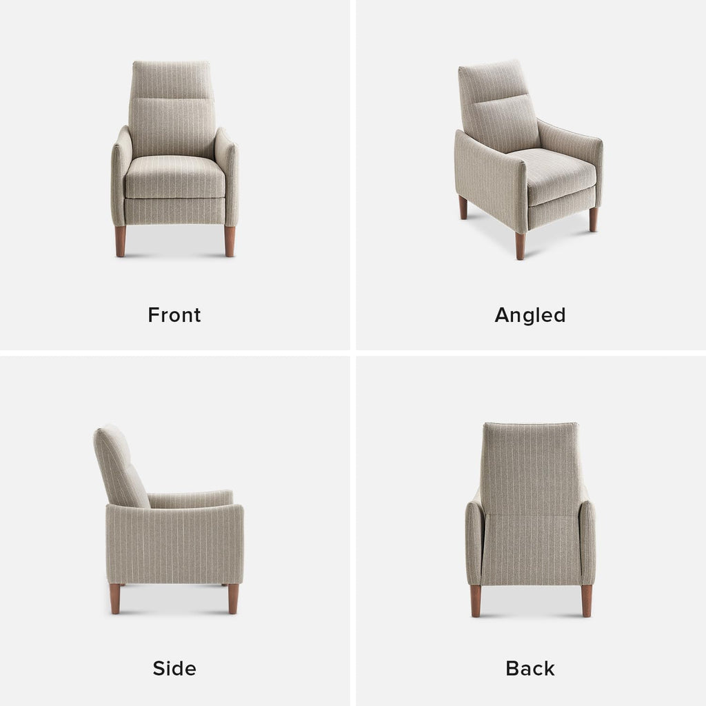 Arthur Recliner Chair with 3 Positions, Accent Armchair, Mid Century Modern Reading Chair, High Back Padded Support