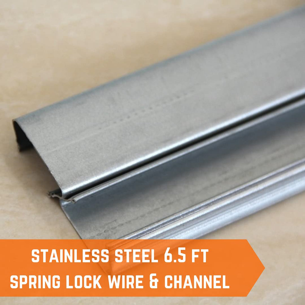 Spring Wire & Lock Channel - (10 Pack) - Steel 6.5 ft Spring Lock Track & U-Channel Bundle for Greenhouse Plastic