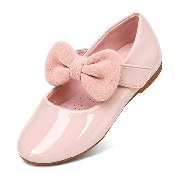 Girls Pink Dress Shoes Mary Jane Flower Girls Flats, Pink, 10
