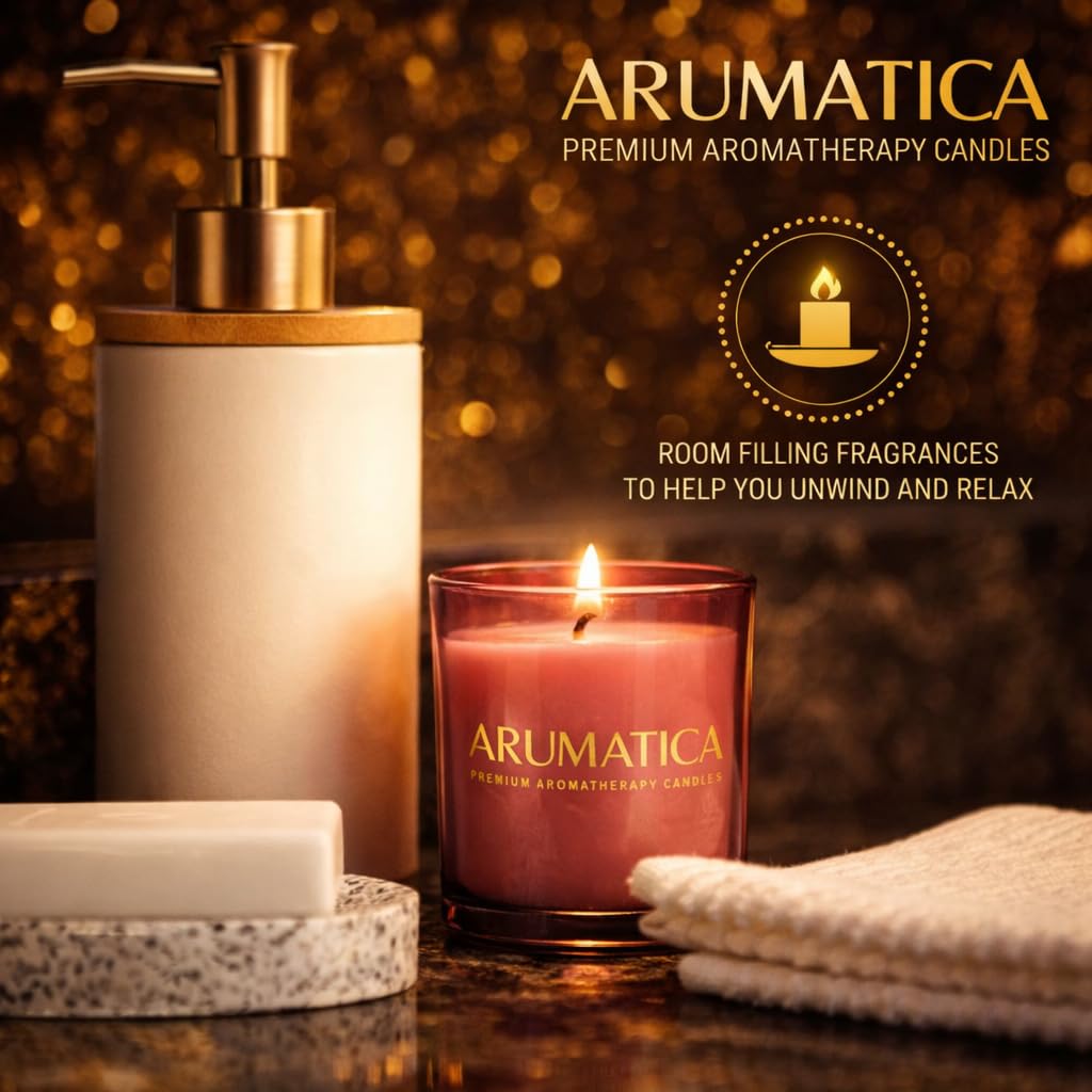 Premium Aromatherapy Candle Set | Stress Relief Soy Wax Candles with Relaxing Scents | Scented Candles Yoga
