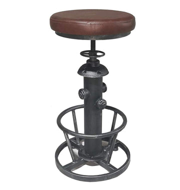 Industrial Vintage Adjustable Bar Stool PU Soft seat, Fire Hydrant Bar Stool Design Bar Cafe Workshop