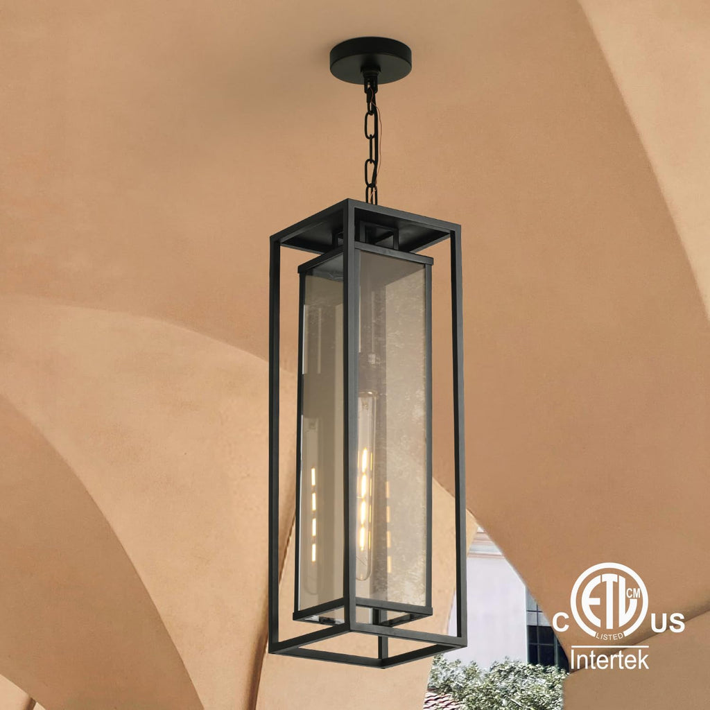 24" Outdoor Pendant Lights for Front Porch Hanging Lamps for House Outside Lighting Fixture for Patio Exterior