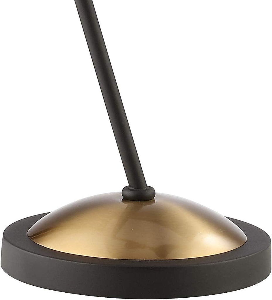 21.5" Black/Gold Retro Mid-Century LED Table Lamp, Adjustable Task Light with Black Iron Shade