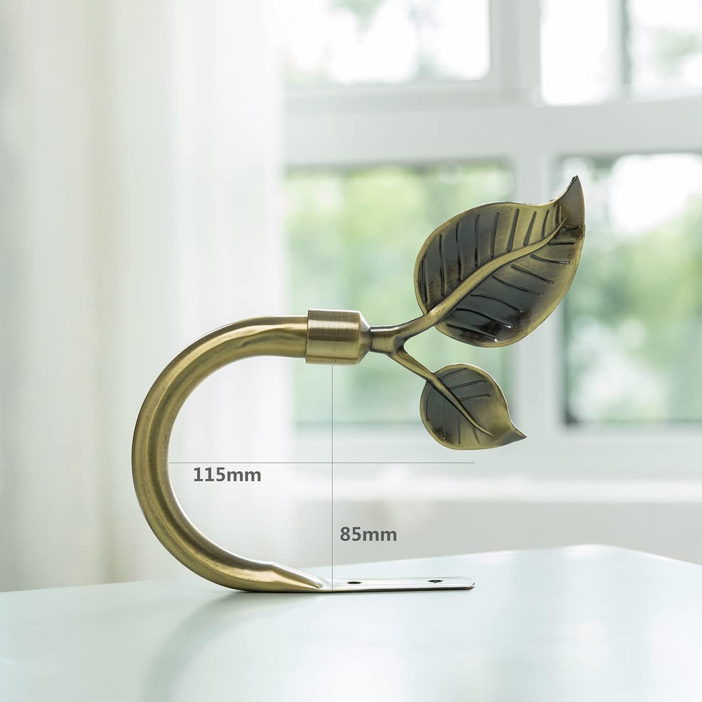 Leaf Shaped Curtain Tieback Holdbacks 2pcs, Handmade Metal Curtain Side Holders for Wall, Curtain Hook Pull Backs for