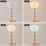 Modern Milk White Glass Table Lamp Bedside Nightstand Lamp Metal Desk Light with Plug Cord Switch Living Room Dining