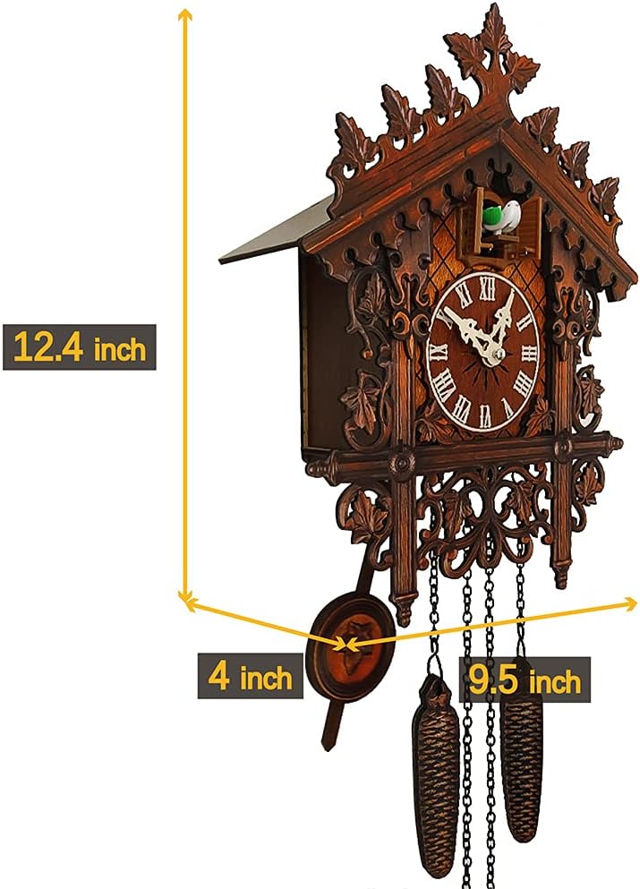 JoonieHouse Traditional Black Forest Cuckoo Clock, Newly Wood Coo Coo Clock Decorative Wall Clock with Pendulum and Chiming Function -...
