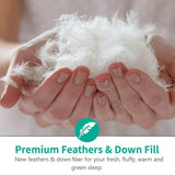 Lightweight Feather Down Comforter King - Ultra Soft 100% Organic Cotton Quilted Duvet Insert