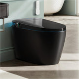 Black Smart Toilet with Bidet Built In, Auto Open/Close Lid, Heated Seat, Warm Wash & Dryer, Night Light