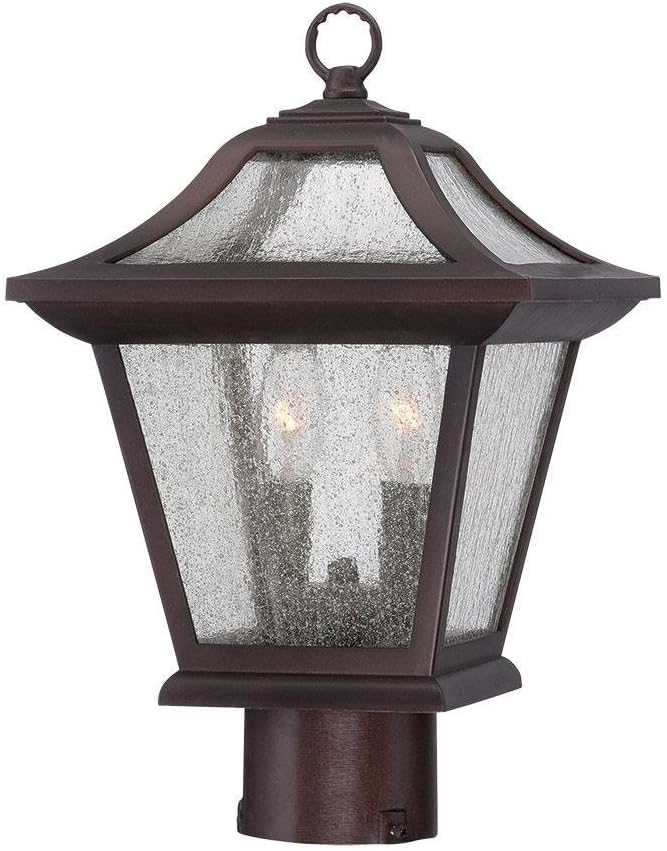 Aiken Collection 2-Light Outdoor Light Fixture Post Lantern, Architectural Bronze