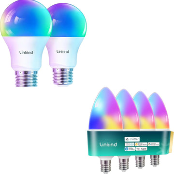 Matter Smart Light Bulb, Smart Bulbs Work with Apple Home/Siri/Alexa/Google Home/SmartThings, LED Color Changing