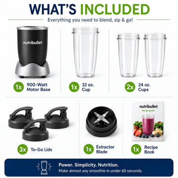 Pro 900W Single-Serve Blender Exclusive Bundle (Black Stainless)