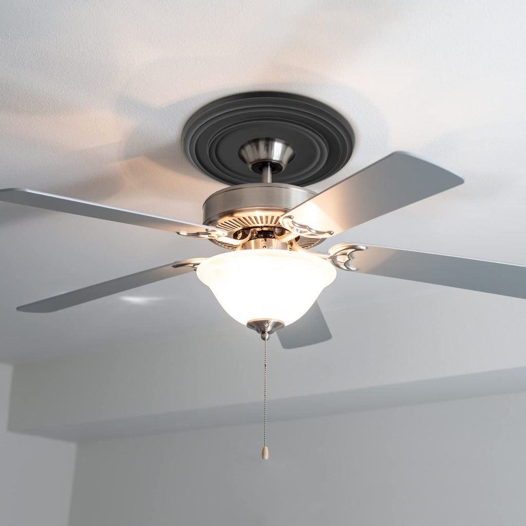 One Piece Classic Ceiling Medallion Polyurethane Ceiling Fan Medallion Chandelier Medallion, 12 3/8"OD x 4"ID x