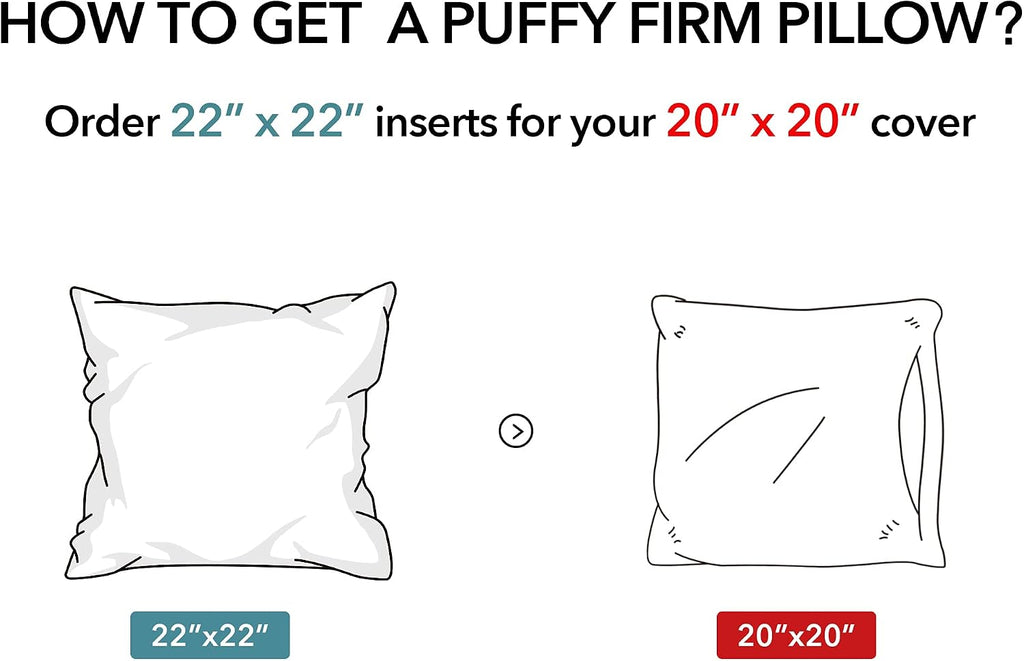 22 x 22 Throw Pillow Inserts () with 100% Cotton Cover - 22 Inch Square Interior Sofa Decorative Pillow - Set of 2