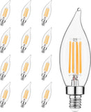 E12 LED Candelabra Bulb 60 Watt Equivalent, Dimmable Chandelier Light Bulbs 2700K Soft White, CA10 Candle Bulbs for