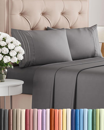 4 Piece Sheet Set - Comfy Breathable & Cooling Sheets - Hotel Luxury Bed Sheets for Women & Men - Deep Pockets