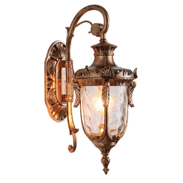16.93" Outdoor Wall Light Fixture Bronze Exterior Wall Lantern