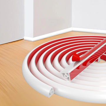 Flexible Quarter Round Molding Trim - 157in Waterproof Bendable Silicone Peel and Stick Molding Trim for Walls