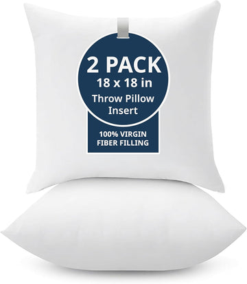 18x18 Pillow Inserts, Square, Shape Retention - White - Set of 2