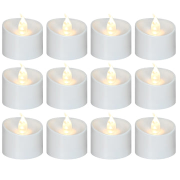 200 Pack Flickering LED Tea Lights, Last 100H+, Warm White Light