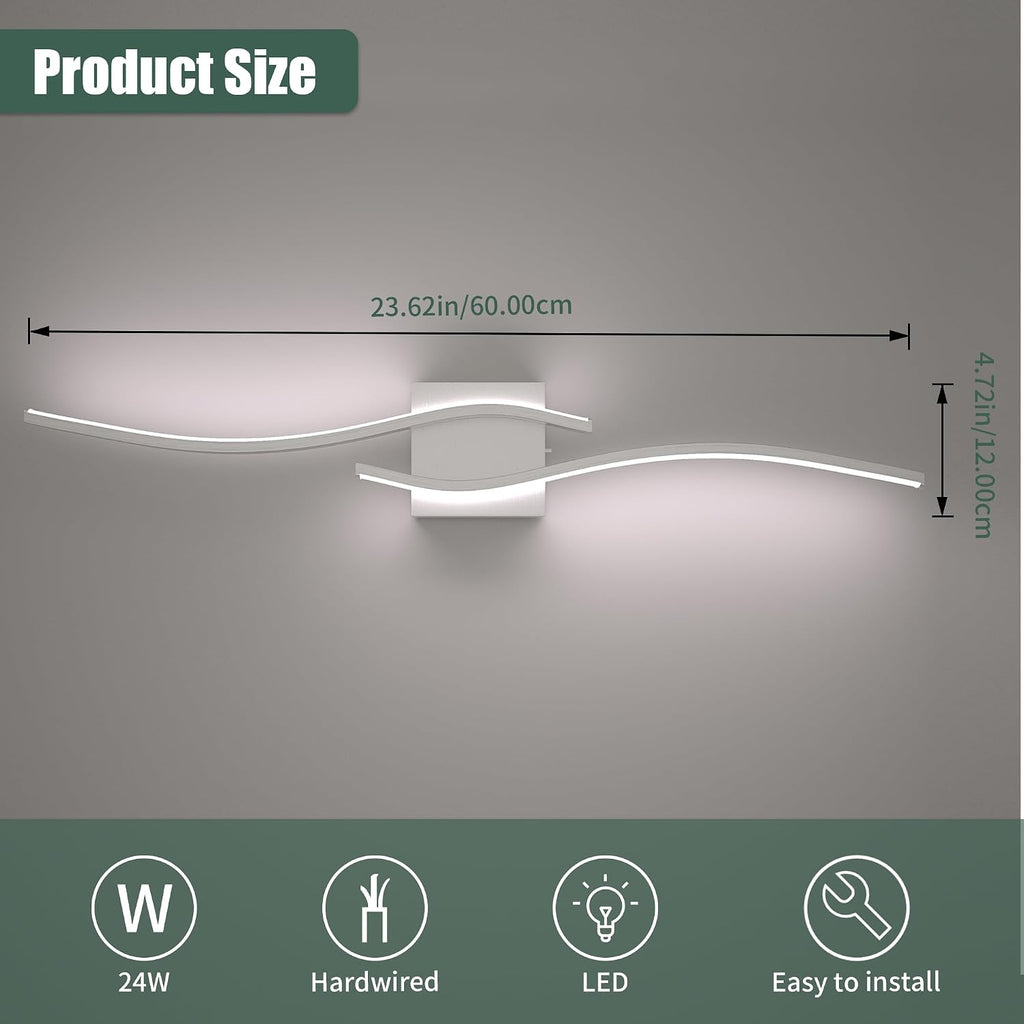 23inch Led Bathroom Vanity Light Bar, Brushed Nickel 5CCT Dimmable 2700-6500K Vanity Lights , Modern Bathroom Light