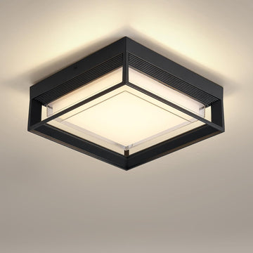 Outdoor Square Flush Mount LED Ceiling Light Fixture