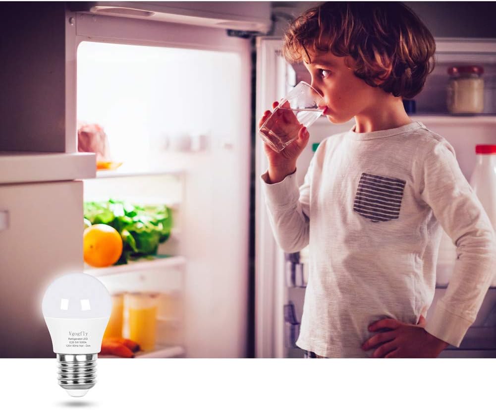 LED Refrigerator Light Bulb 40W Equivalent 120V A15 Fridge Waterproof Bulbs 5 W Daylight White 5000K E26 Medium Base (2 Pack)