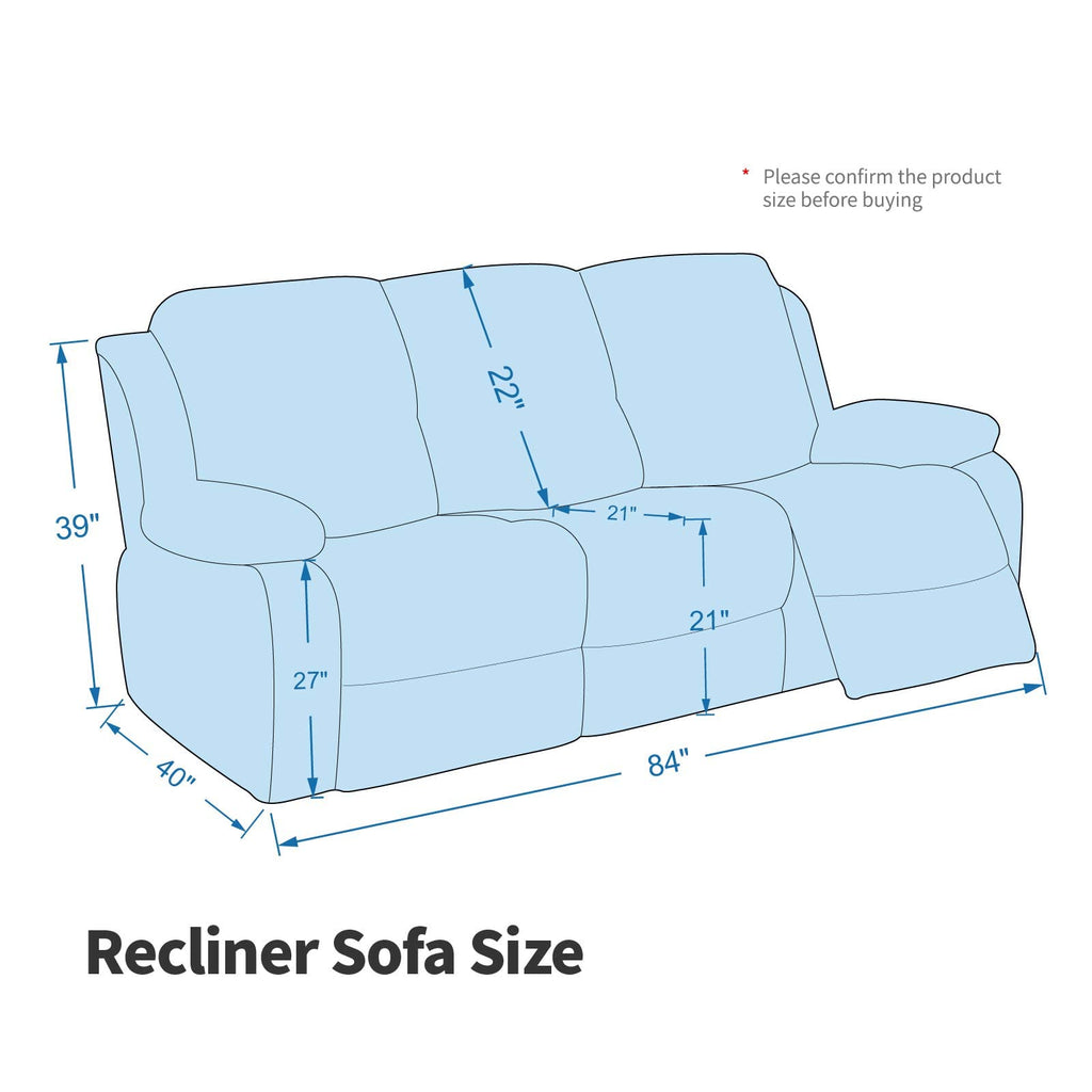 8 Pieces Recliner Sofa Covers, Stretch Velvet Reclining Couch Covers for 3 Cushion Furniture Covers, Thick, Soft