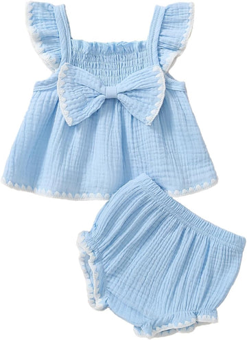 Baby Girl Summer Clothes Infant Tops Dress Shorts Outfits Set