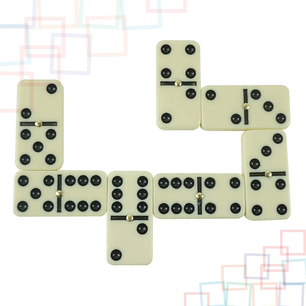 Dominoes Set, Premium Classic 28-Piece Double Six Domino Set with Wooden Case, Family & Kids Board Game, Mexican