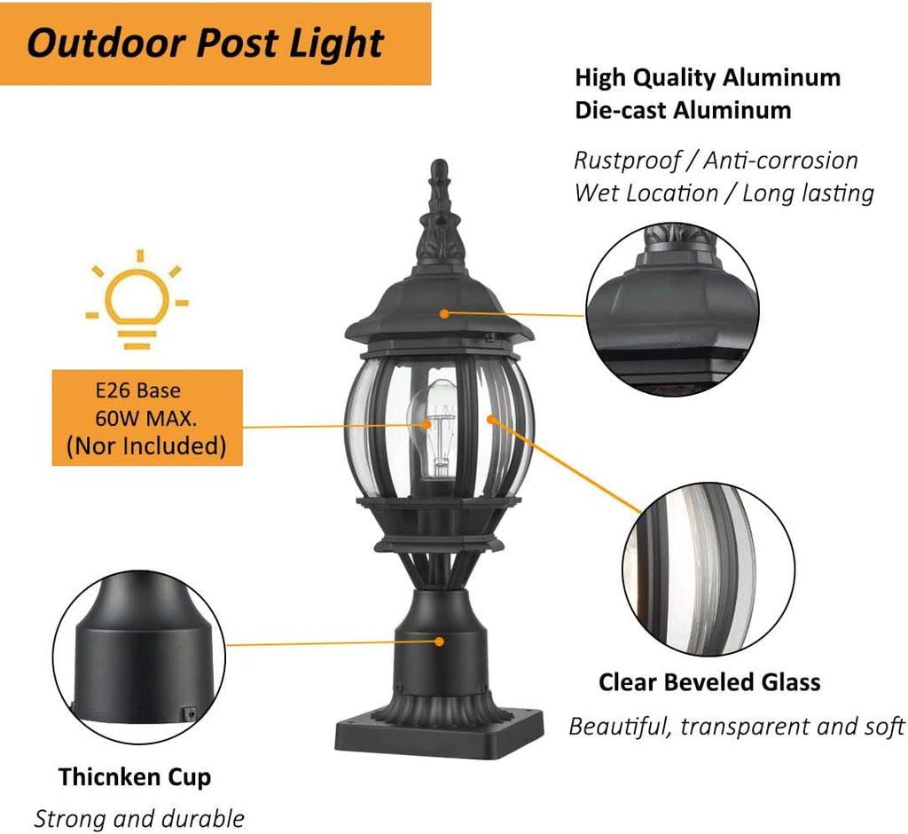 Outdoor Post Light,Vintage Lamp Post Light Fixture