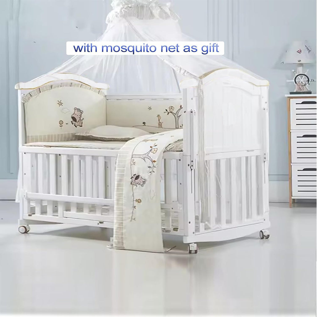 Portable Mini Baby Crib 4 in 1 with Memory Foam Mattress(38"by24") Included, Cunas para 2026 Convertible Crib 6