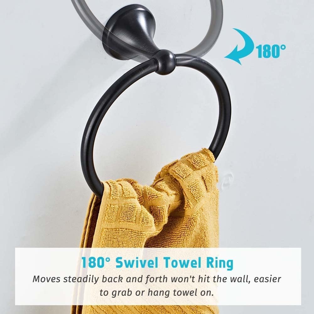 8 Piece Bathroom Accessory Set(Adjustable Towel Bar, Towel Ring, Toilet Paper Holder,Towel Robe Hook), Wall Mounted