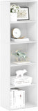 LUDER Book Shelf, 5-Tier Bookshelf, Bookcase with Open Shelves, 9.4 x 15.8 x 52, Easy Assembly, White