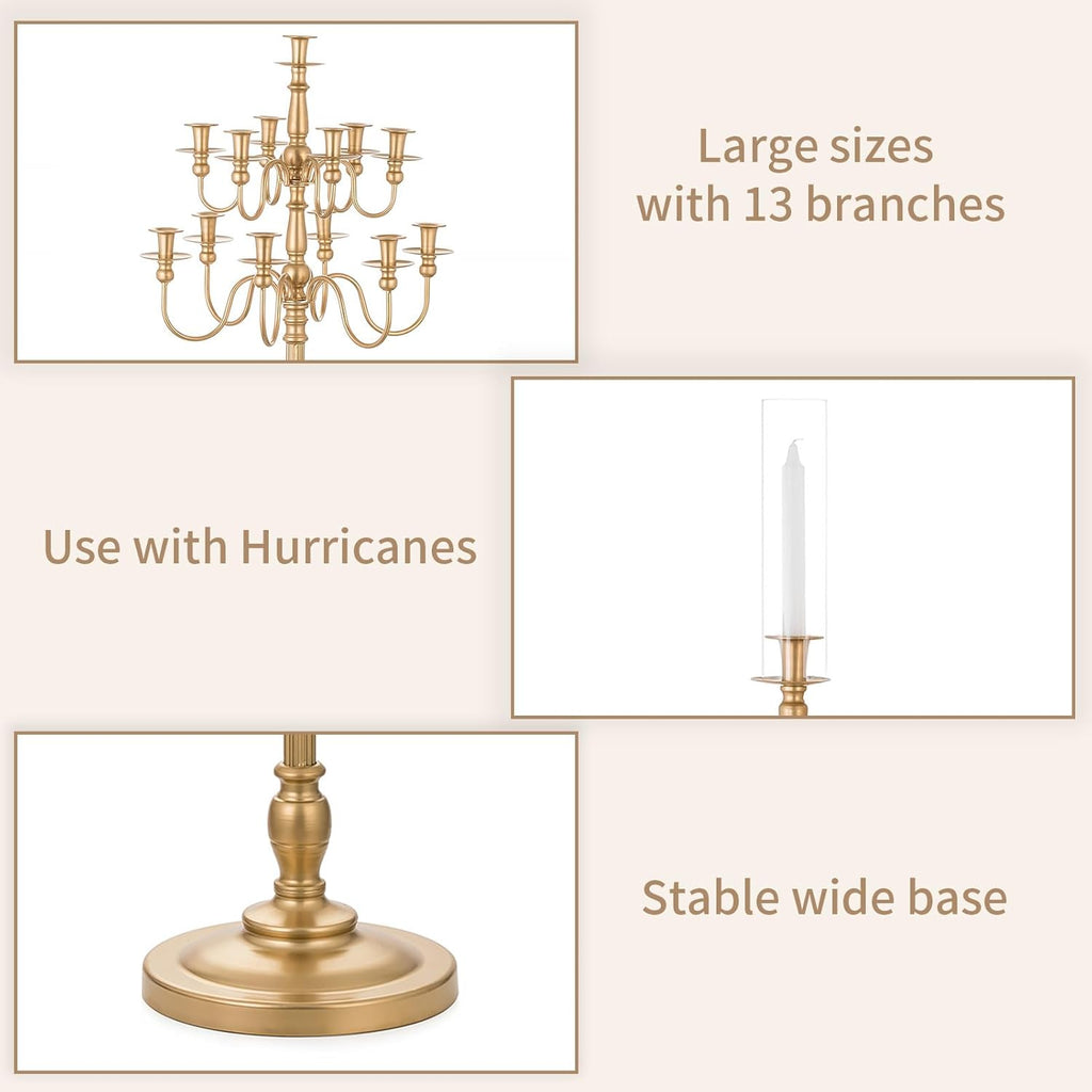 Candelabra Candle Holderches Gold Candle Holders for Candlesticks Wedding Centerpiece Table Decorations