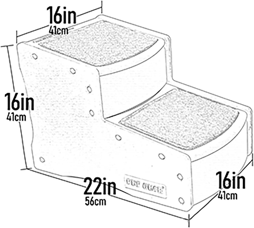 Pet Gear Easy Step II Pet Stairs, 2 Step for Cats/Dogs up to 150 Pounds, Portable, Removable Washable Carpet Tread
