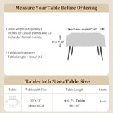 Textured Table cloth for 6 foot Rectangle table, Heavy Duty Farmhouse Tablecloth Solid Cotton Linen 