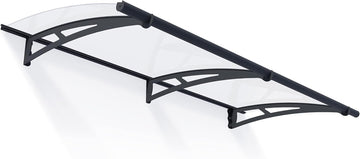 Canopia Aquila 2050 7' x 3' Door/Window Awning, Gray/Clear | Fixed Outdoor Awning DIY Kit , Acrylic UV Protected