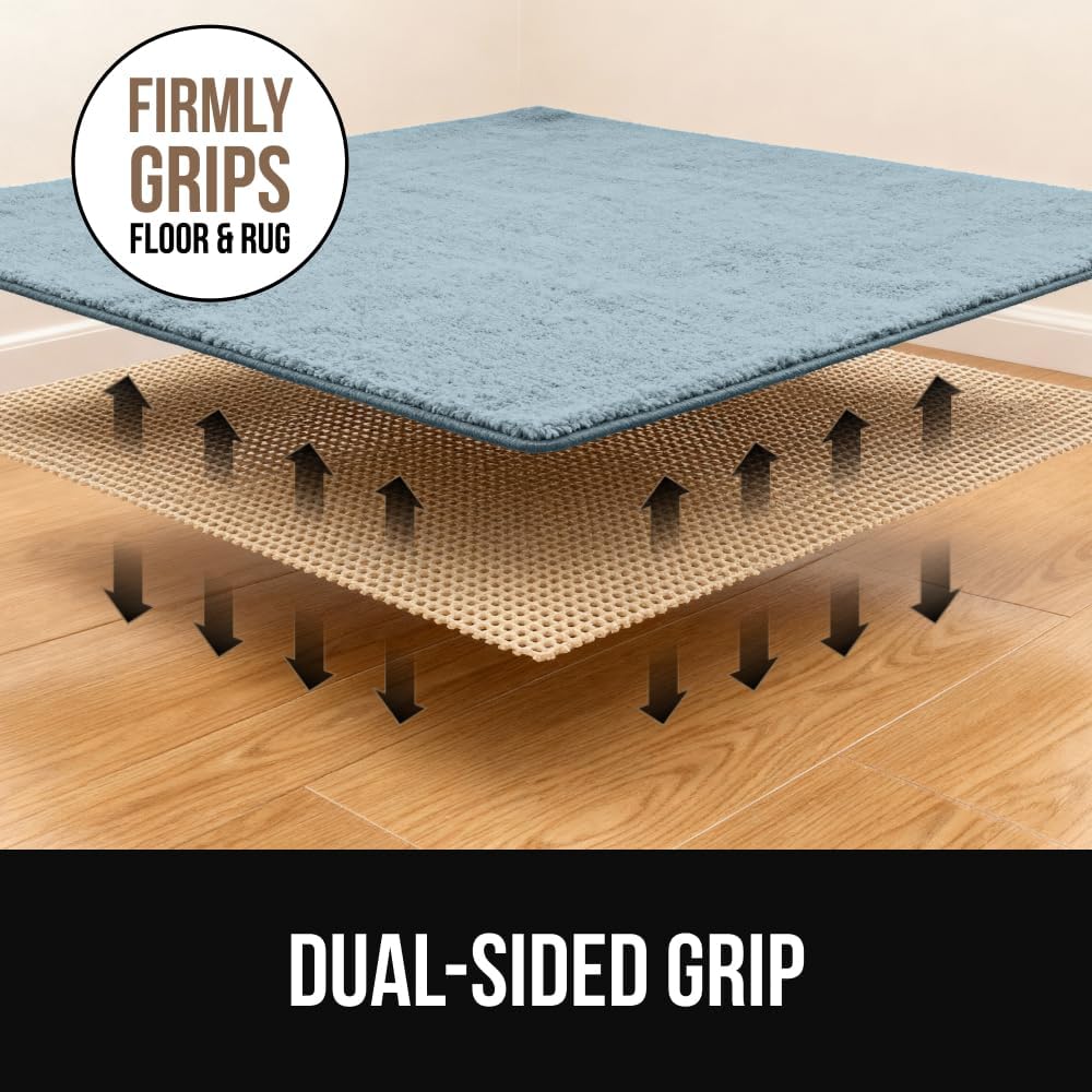 Premium Dual Sided Thick 2x8 Rug Gripper Pad for Hardwood Floors, Breathable Slip Resistant Pad Grips Under Carpet