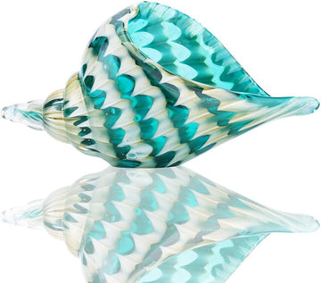 Qf Hand Blown Seashell, Beautiful Home Decor, Glass Art, Glass Conch