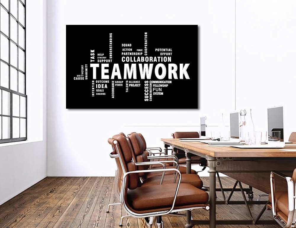 Teamwork Canvas Wall Art - Large Framed Motivational Quotes Artwork Modern Home Decor - Inspirational Posters Decor