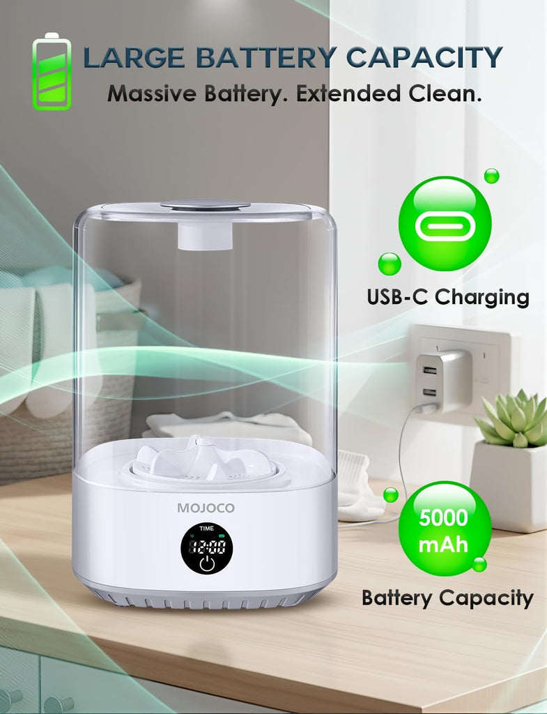 Mini Washing Machine - 4L Small Portable Washing Machine with 3 Wash Modes for Underwear, Socks & Baby Clothes