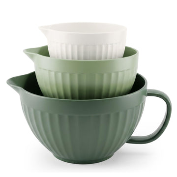 Mixing Bowls with Pour Spout Set of 3 (Gradient Green)