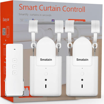 Smatain Smart Curtain Control Openr, Remote Control Curtain Robot, WiFi Enabled Motorized Curtain Rod Controller