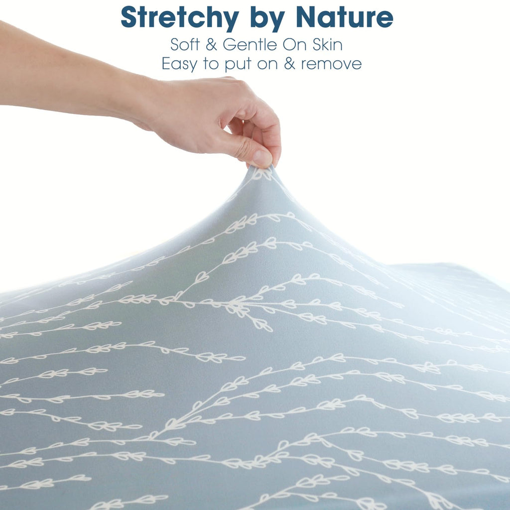 Stretch Ultra Soft Jersey Knit Fitted Crib Sheets Set 2 Pack, Universal Fit All Standard Crib Mattress Pads Safe and