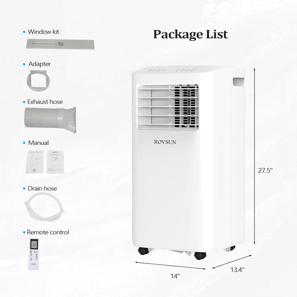 WiFi Enabled Smart 10000 BTU Portable Air Conditioner with Heat, 4-in-1 Cooler, Heater, Dehumidifier & Fan
